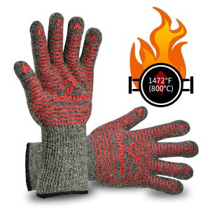 China Food Grade Silicone Heat Resistant Barbecue Gloves 13.5 Inch Aramid Fabric wholesale