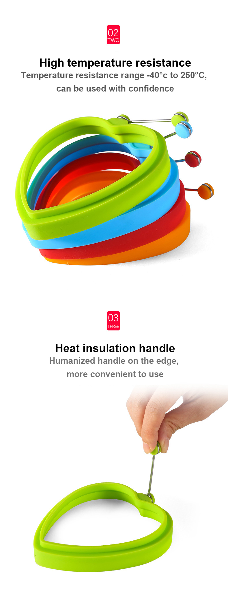 Odorless BPA Free Multiform Silicone Fried Egg Mold