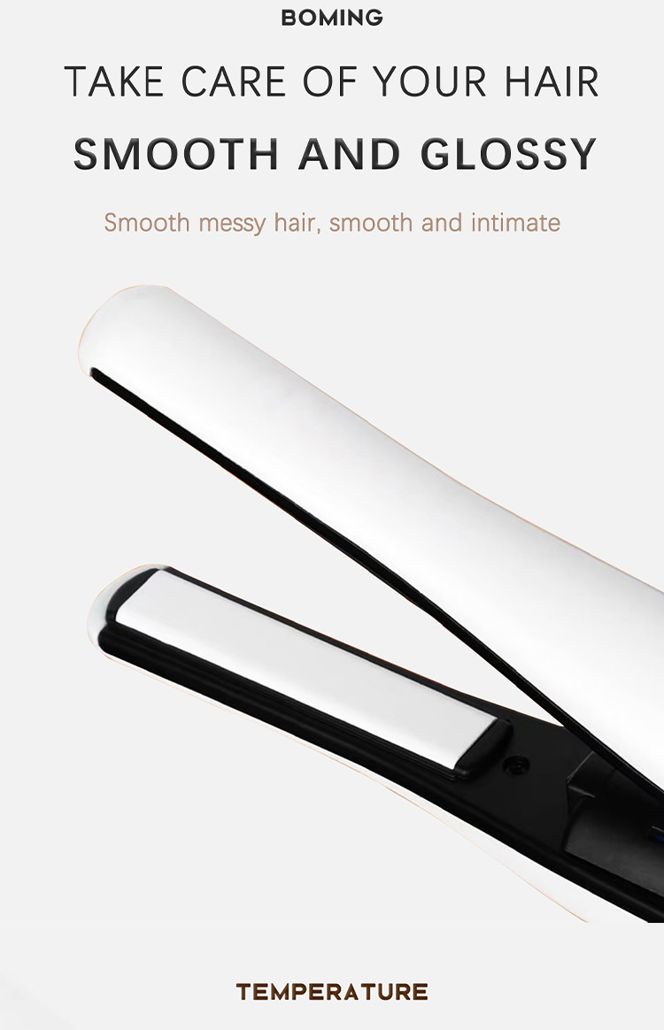 BM138 white portable titanium gold aluminum plate hair straightener hair efficiency