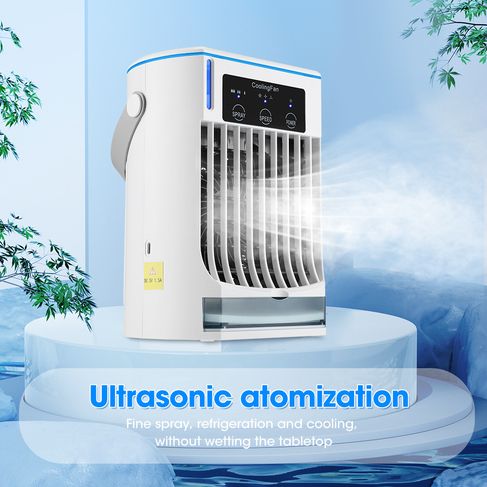 Foldable Mini Portable Air Conditioner with Spray Humidify and USB Water Cooling Fan