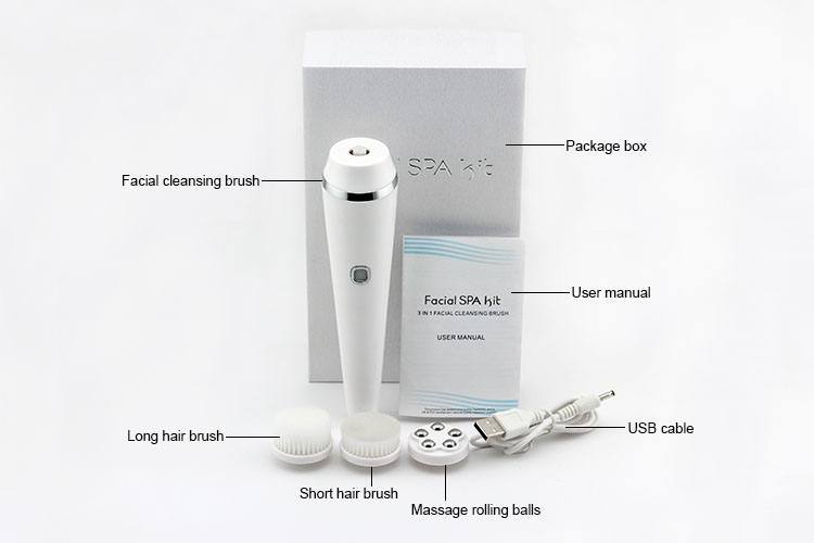 300 MAH Rechargeable Facial Cleansing Brush , Spin Brush Face Cleanser