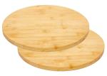 Kitchen Pizza Cutting Bamboo Round Chopping Board Dia 30cm