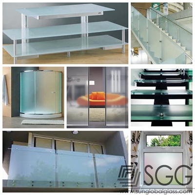 6mm/ 8mm/ 10mm/ 12mm /15mm etched glass panels