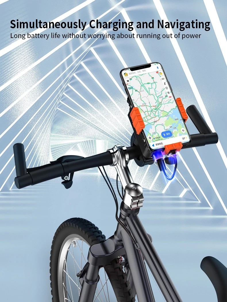 FCC Detachable Bike Mount Cell Phone Holder With Power Bank Box
