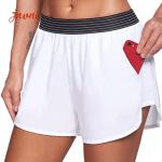 Brief Elastic Waistband Women'S Sports Shorts Womens Biker Shorts Side Pockets