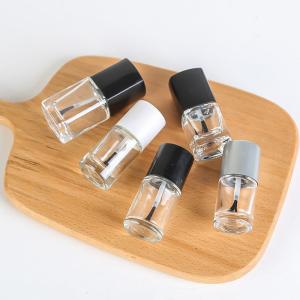 China 8ml 10ml 15ml Customized Accepted Clear UV Gel Nail Polish Bottle Empty Glass Bottle for Gel Polish With Silver Cap and Brush wholesale