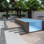 Pools Swimming Outdoor Metal Frame Fiberglass In-Ground Pool with Acrylic