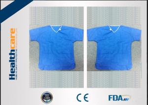 China Sterile Spunlace Disposable Light Blue Hospital Scrubs With Round Neck Waterproof wholesale