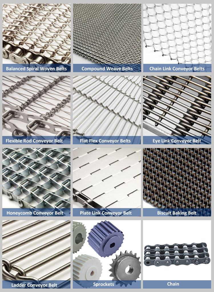 Flat Wire carbon Stainless Steel Conveyor Belt In Food Industry