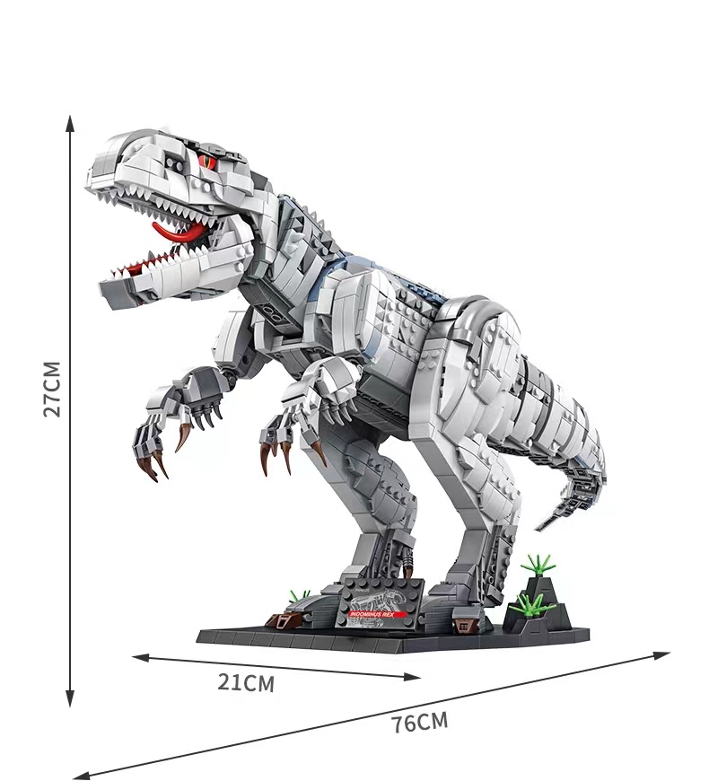 Panrose 611001 Building Blocks Puzzle Brain Dinosaur Series Large Tyrannosaurus Rex Toys