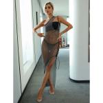 Radiant Stardust: MULTI METALLIC MAXI DRESS with Crystal Embellishments Sparkle