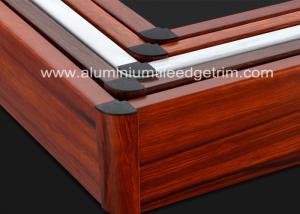 China Non - Formaldehyde Aluminium Skirting Board Corner Covers Profile Wood Grain Effect wholesale