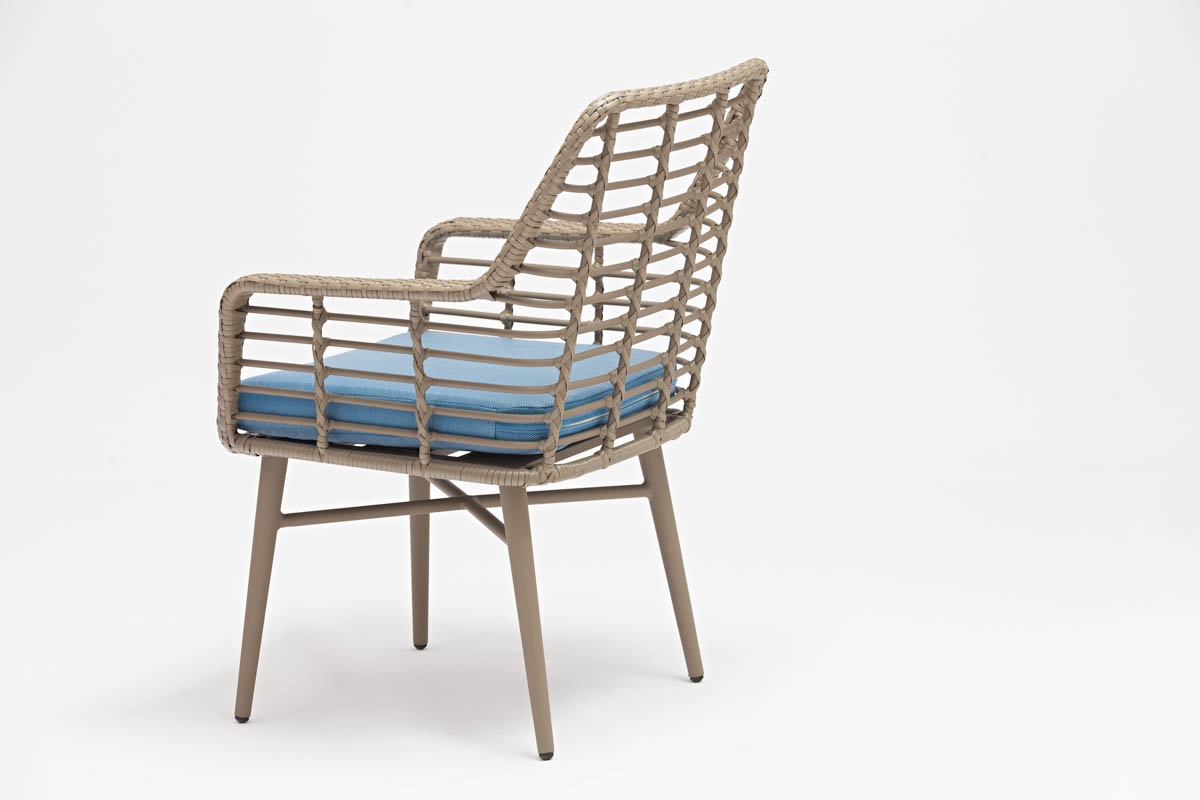 Powder Coated Frame Garden Rattan Chair for Water-proof and Sun-proof Outdoor Furniture