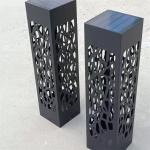 Modern Style Outdoor Powder Coating Black Steel Garden Lawn LED Light Boxes