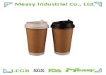 Single Wall Kraft Paper Cups with lids , Printed Takeaway Cups