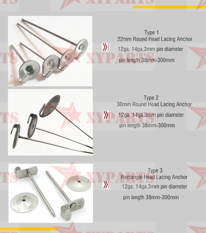 Removable Blankets Fixing Glasswool Stainless Steel Lacing Anchor