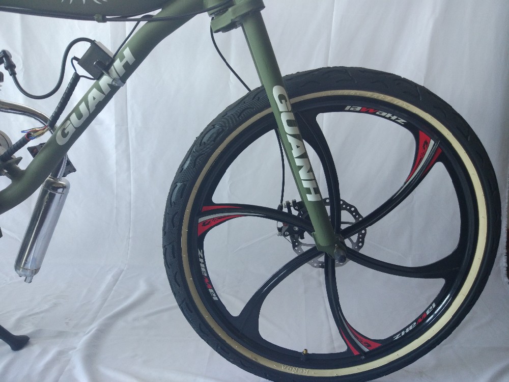 80CC Gas Bike Motorized Bicycle Chopper Fork 40-60km/h Max. Speed 2-Stroke or 4-Stroke