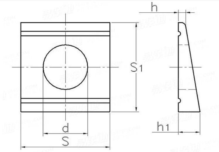 Carbon Steel #45 Bevel Washer Square Taper Washers DIN434