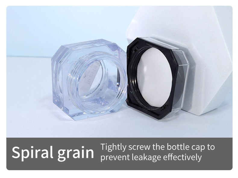 Octagonal Shape Plastic Double Wall Jars 5g 15g Transparent Cream Jar For Cosmetic Packaging Needs