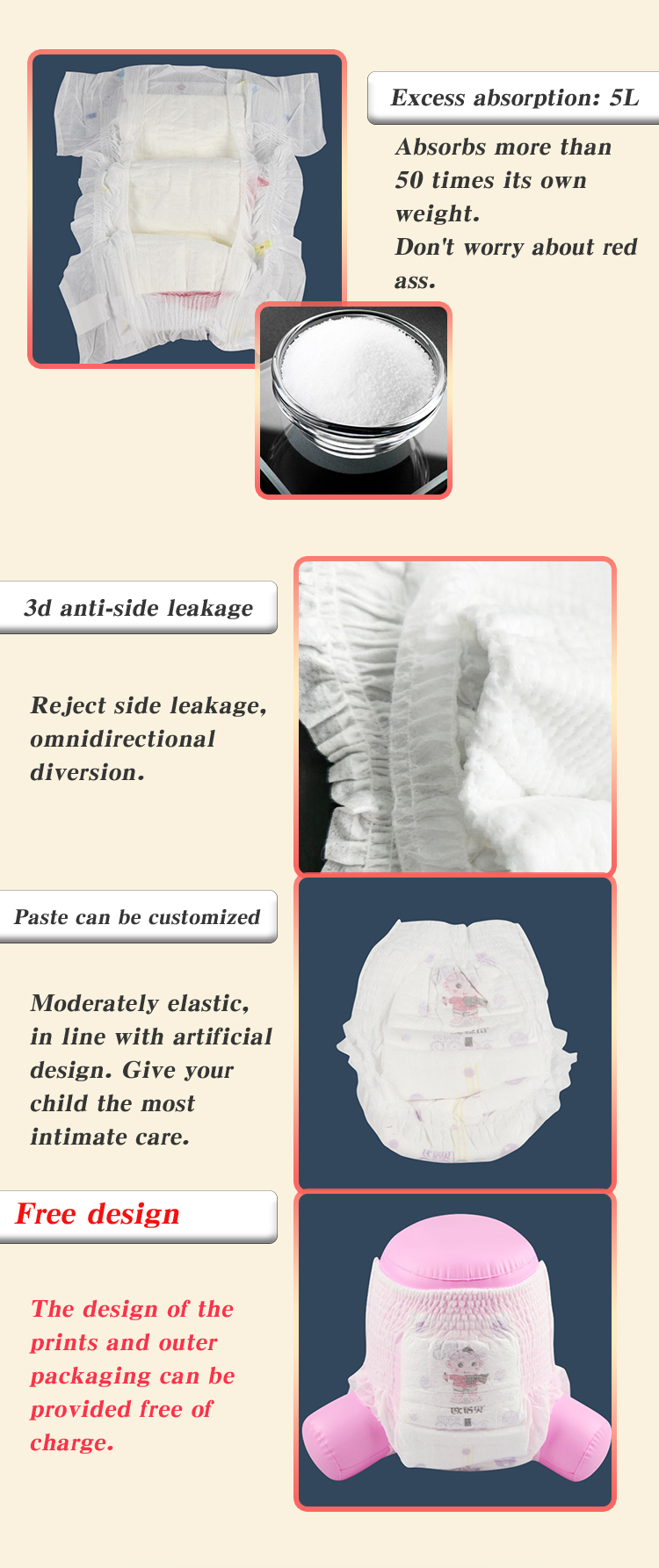 Disposable Baby Panty Diapers Nappies With Soft Breathable Absorption