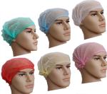 Disposable Nonwoven Mob Strip Clip Hairnet Cap 18" 21" 10GSM 12GSM White Blue