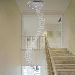 Crystal Modern Chandelier Single Spiral Ladder Foyer Chandelier crystal led