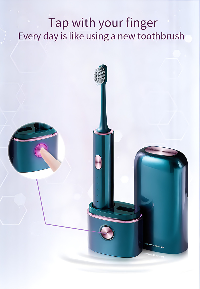 Quality UV Sterilized Oral Care Electric Toothbrush Rechargeable Q13 With Travel Mug
