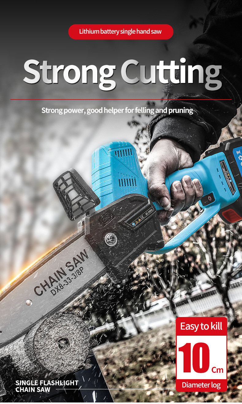 8 Inch 21V Cordless Electric Chainsaw Brushless Landscape Carpenter Chainsaw Replacement Makita B