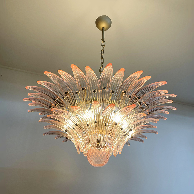 JYLIGHTING Barovier Toso Style Murano Chandeliers Palmette Modern Crystal Ceiling Lights Adjustable Height Middle Sizing Professional Modern Pendant