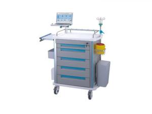 China Medical Trolley With Cart Sundry Bin Central Lock Mute Wheels wholesale