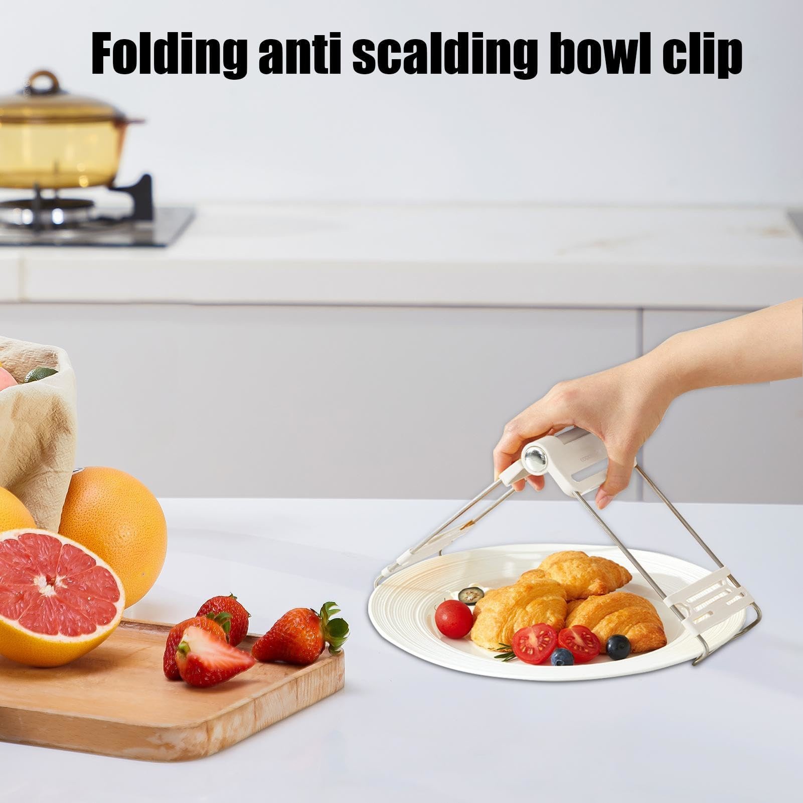 Hot Plate Gripper Kitchen Hot Dish Bowl Plate Clip Anti Scalding Dish Plate Tongs for Microwave Toaster Oven Steamer Air Fryer Pans