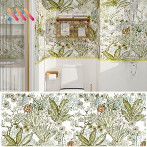 China Waterproof Self-Adhesive Peel and Stick PVC Wall Sticker Modern Watercolor Floral Wallpaper for Home or Hotel Decors wholesale