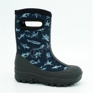 China Shark Printed Neoprene Waterproof Rain Boots wholesale