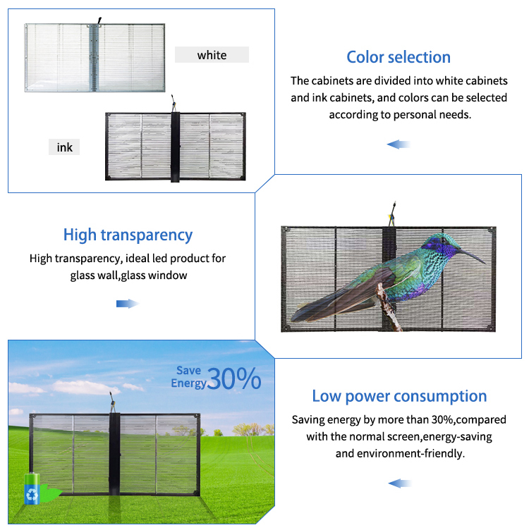 High Brightness Transparent LED Panel Display For Glass Window Invisible Video Screen