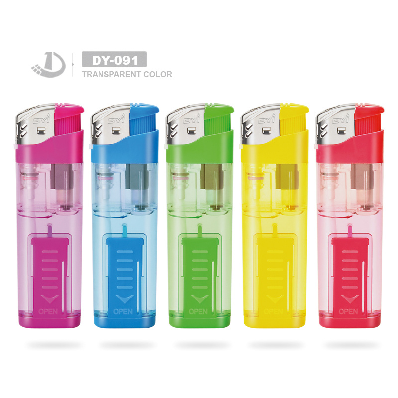 Standard Hot Sale Factory Wholesale Flint Wheel Lighter Transparent Color Cigarette Lighter