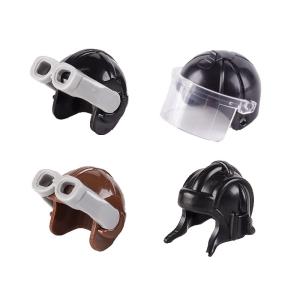 China WW2 military city police mini figure accessories motorcycle tank pilot riot police headgear Building Block wholesale