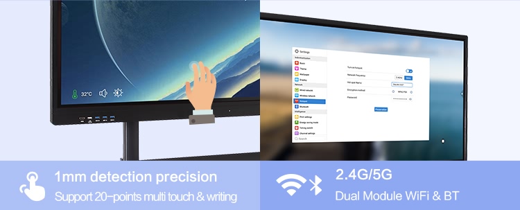 Business 65 Inch Touch Screen , Infrared Interactive Flat Panel Display