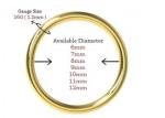 Hinged Segment 18K Gold Nose Piercing Classic 6-12mm Dimension