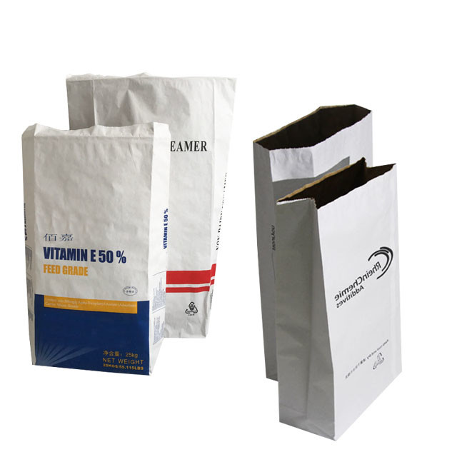 Heat Seal / Self Adhesive Industrial Paper Bags 7 Printing Colors Multiwall Sacks