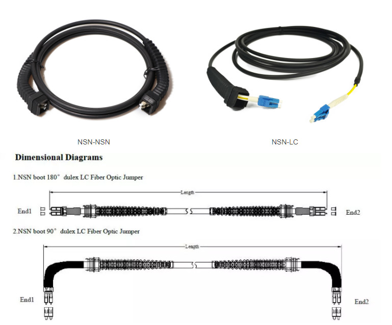 NSN Boot Compatible Nokia Armor jumper LC LC Armored Fiber Optic Cable