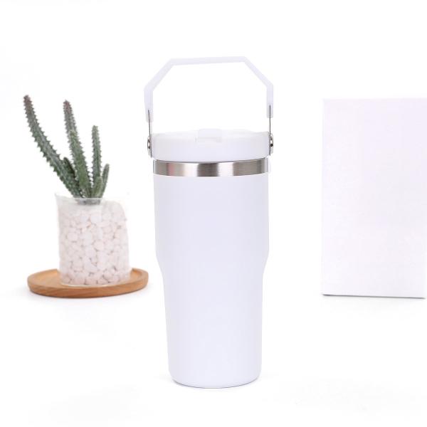 30oz Portable Car Cup 304 Stainless Steel Vacuum Straw Ice Cup Portable Vacuum
