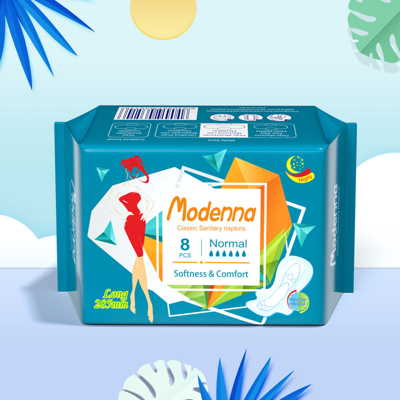 Women Biodegradable Anion Chip Sanitary Napkins Pads Antibacterial Cotton