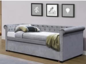 China Grey Colour Multifunctional Upholstered Trundle Daybed With Storage wholesale
