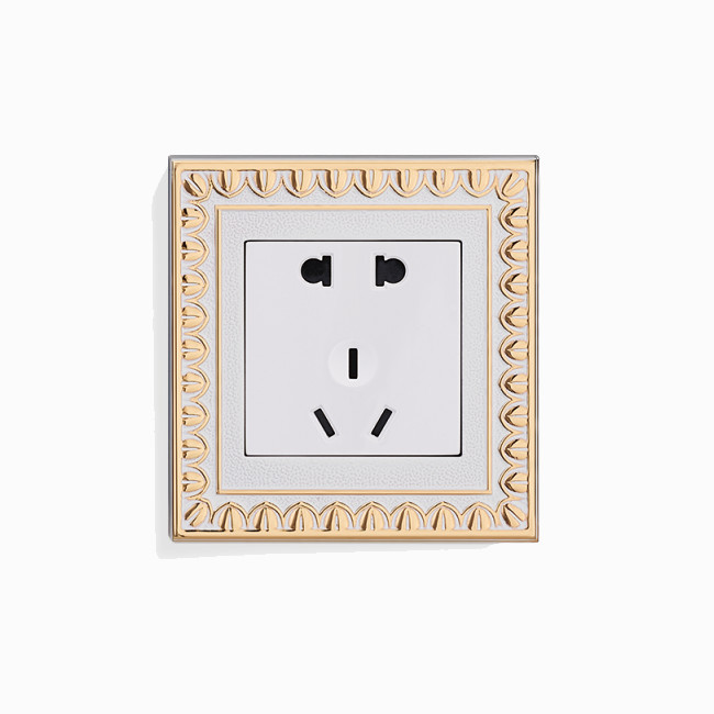 Amertop Brass BS single UK power wall electrical 13A switched socket