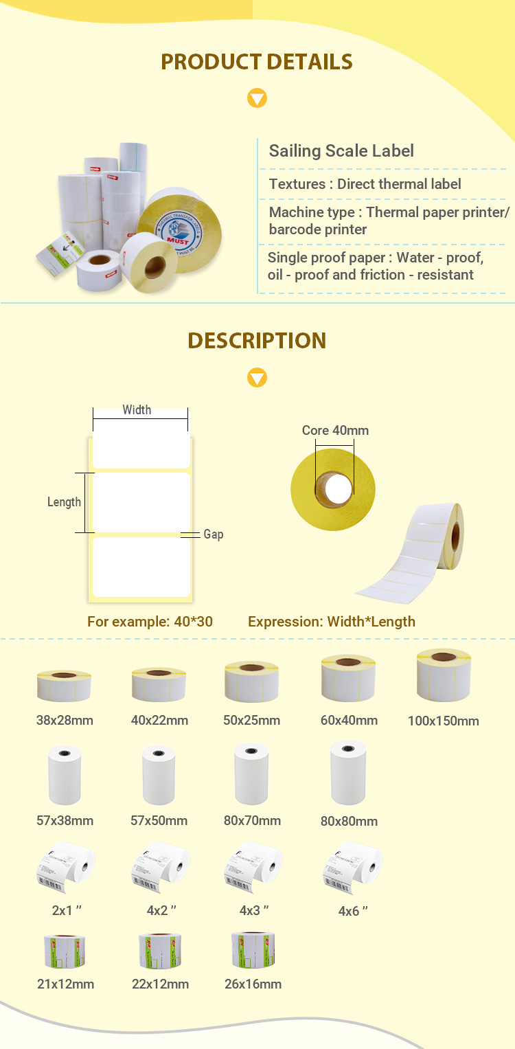 4x6 Shipping Labels Customized Thermal Label Sticker Paper Synthetic Packaging