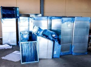 China Linear Low Density Polyethylene 200 Ft 24&quot; Blue Plastic Duct Wrap wholesale