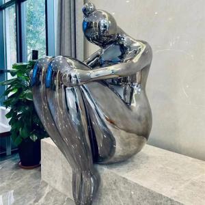 China Decorative Metal Abstract Sitting Woman Human Figure Art Sculpture wholesale