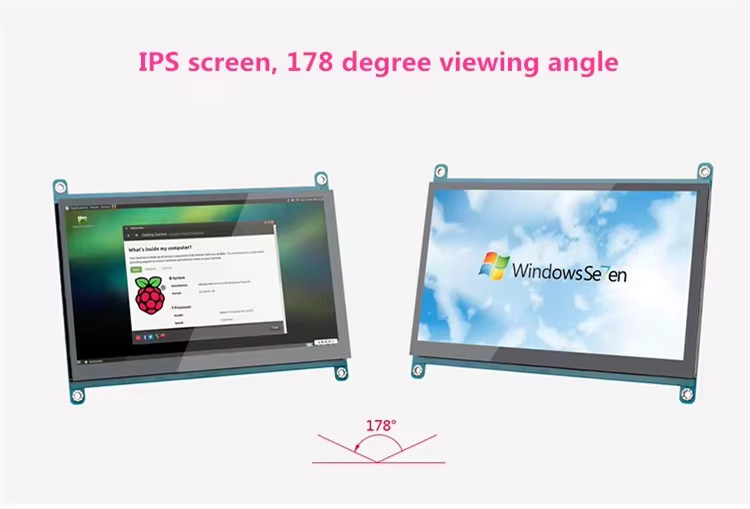 7 '' 1024x600 HDMI TFT Display 450 Cd/M2 Raspberry Pi 7 Touchscreen Display