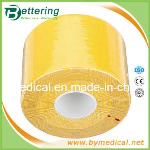 China Elastic cotton sports therapy tape 5cmX5m yellow colour wholesale