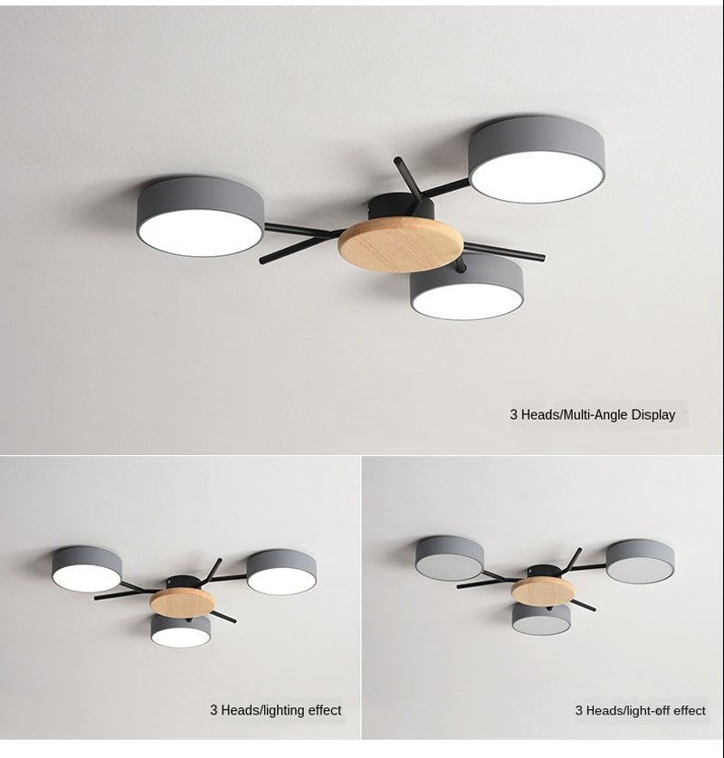 Modern living room LED lamp Nordic style bedroom LED wood ceiling flush mount light(WH-WA-15)